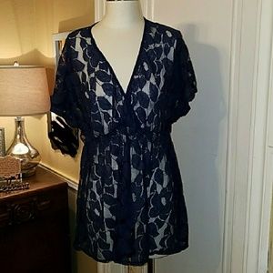 Navy swim cover-up
